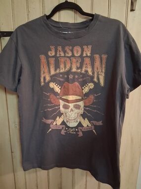Graphic Tee - Womens Charcoal Jason Aldean Shirt